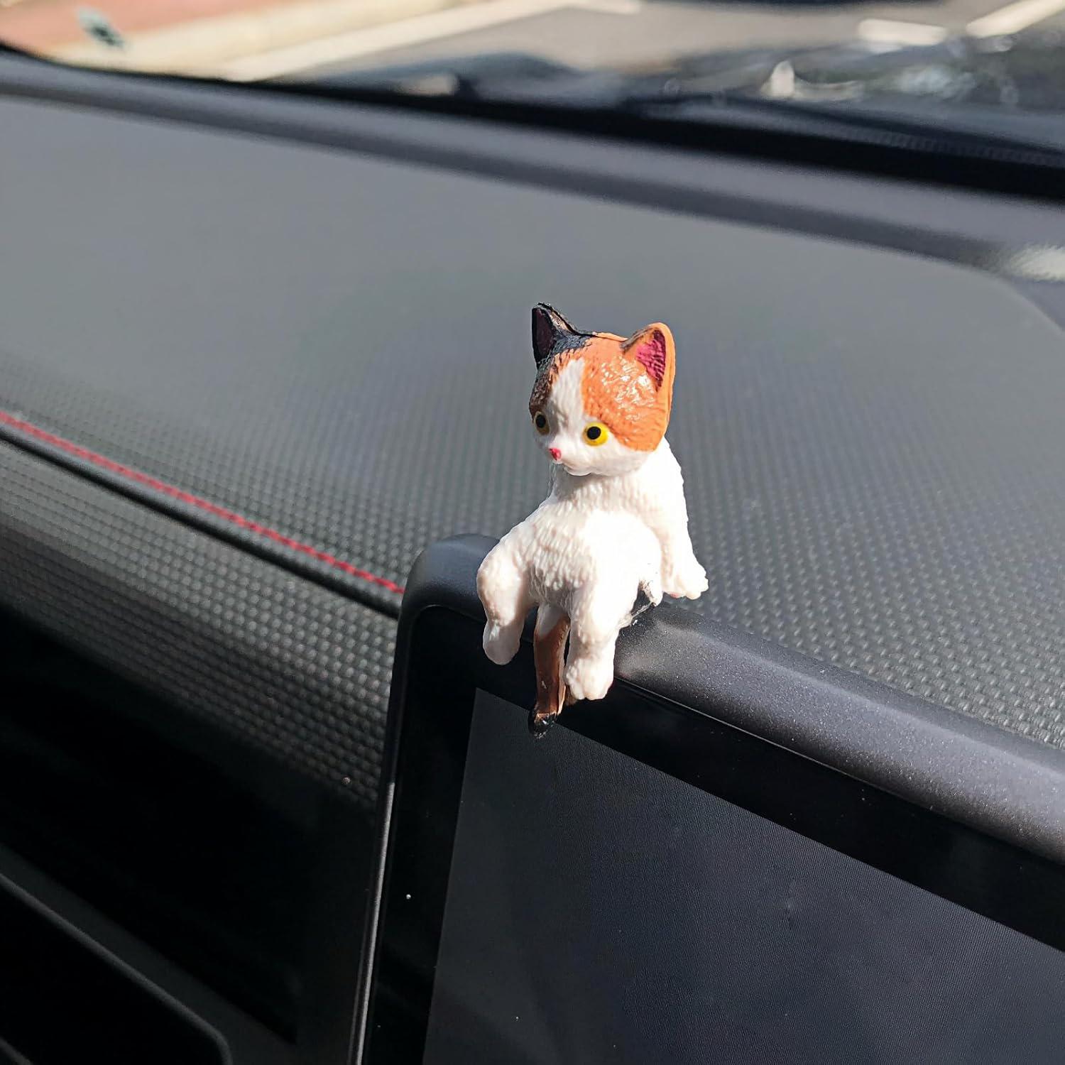 Mini Cat Desk Figurines, 5 Pcs/Set Resin Multi-Pose Kitty Ornaments, Cute Cartoon Style Home and Office Decor, Playful Charming Desktop Companions