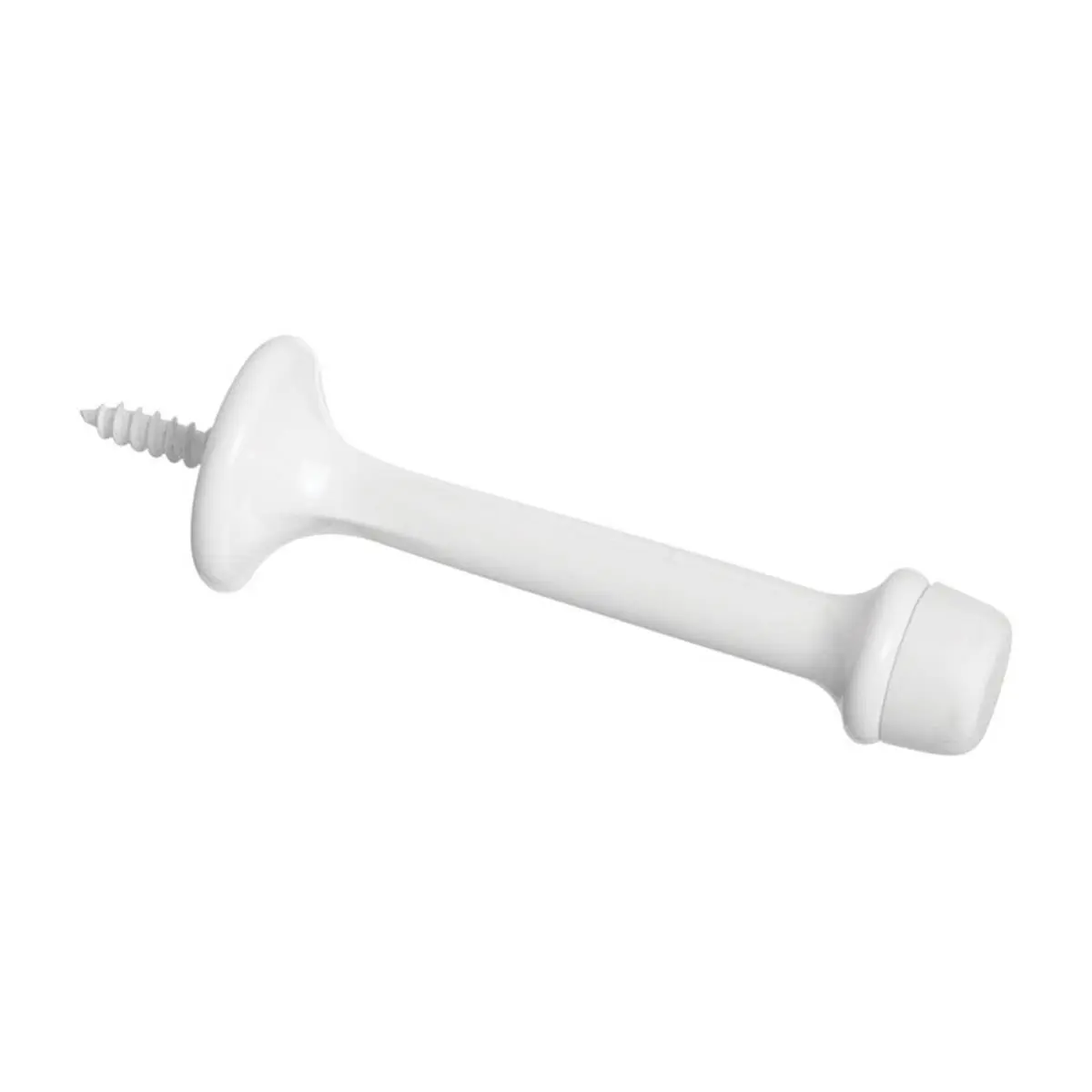 3 in. Die Cast Rubber Tip Rigid Door Stop, White