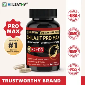HIILEATHY Shilajit Pro Max for Active Lifestyles – with K2+D3, Fulvic Acid & Electrolytes | Energy, Muscle Recovery & Joint Support – 60 Caps