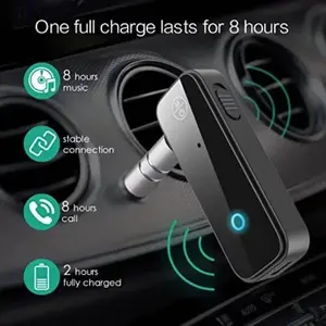 2 in 1 Wirelsss Auxiliary Adapter Transmitter and Receiver 3.5mm Aux Audio 10M Fast Stable Low Latency Wireless 5.0 Adapter for Car Home Stereo System and Headphones Hands-Free Calling TX Mode for TV PC Laptop RX Mode for Audio amplifier, Sound box