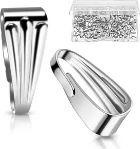 200 Pcs Pinch Bail for Jewelry Making Necklace Pendant Clasps Connectors Pinch Clip 8.5 x 3.5 mm DIY Accessories