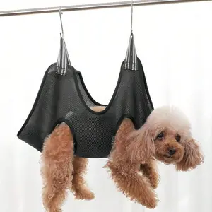 Breathable Mesh Pet Grooming Hammock, Ideal for Dog Cat Bathing, Cleaning, Drying, Nail Trimming, Grooming, Vet Check, Portable Adjustable, Grooming Supplies