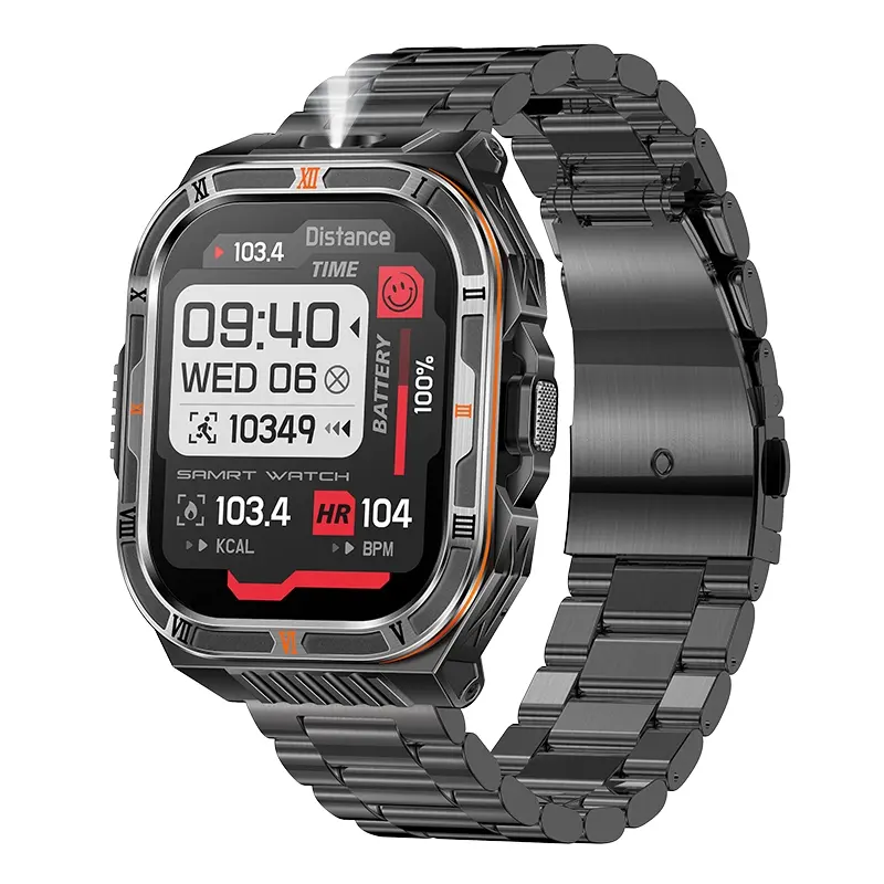 Large Battery 1100mah Sports Wireless Smart Watch, Multifunctional for iOS/android Phones, LED Light, Alarm, Weather Compass, Unisex Gift, Wearable Smartwatch