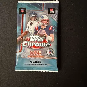 Topps Chrome 2025 NFL Trading Cards Single Pack - 4 Cards per Pack with Special Insert - Official NFLPA Licensed Product