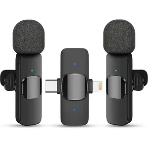 2 in 1  Lavalier Microphone for  iPad and Android Phone, Plug and Play Laple Mics with Noise Reduction, 65FT Range, Real-Time Sync Microphone for Video Recording, Streaming, Interviews
