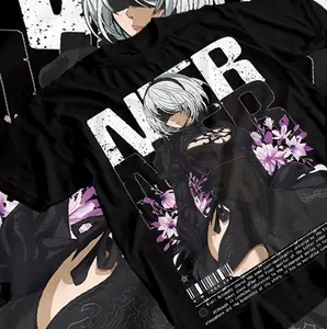 Nier Automata Shirt YoRHa 2B Tshirt 9S T-Shirt A2 Top Eve Nines Adam Anime Graphic Tee | Retro Anime 90s Shirt