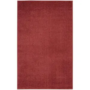 HomeRoots  3 x 5 ft. Brick Red Non Skid Indoor & Outdoor Area Rug