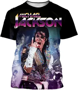 Michael Jackson Men's 3D Printed T-Shirt Unisex Hip Hop Streetwear Summer Casual Top Pop Music King Pattern
