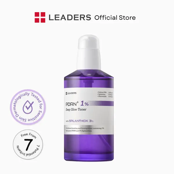 [LEADERS Official] PDRN+ 1% Deep Glow Toner – Korean Anti-Aging Toner to Hydrate, Brighten & Boost Radiance, Improve Skin Elasticity & Smooth Texture – PDRN Essence Toner with SPILANTHOX & Hyaluronic Acid for Glass Skin Glow, All Skin Types, 150ml
