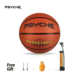 PSYCHE Rubber Basketball with free Ball Pump and Needles, Portable Durable, Deep Channel Construction Streetball, Made for Indoor Outdoor Basketball Games, Sports Ball, Christmas Gift,Size 22.5"i