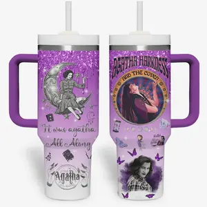 Agatha All Along Movies Tumbler With Handle, Fantasy Movie Lover Tumber, Cute Travel Cup, Movie Series Gift