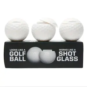 Golf Ball Shaped Shot Glass,Golf Shaped Mini Container Set, Golf Accessories, Fun Golf Gift for Enthusiasts, Best Christmas Present Idea, Includes 1 or 3 Pieces