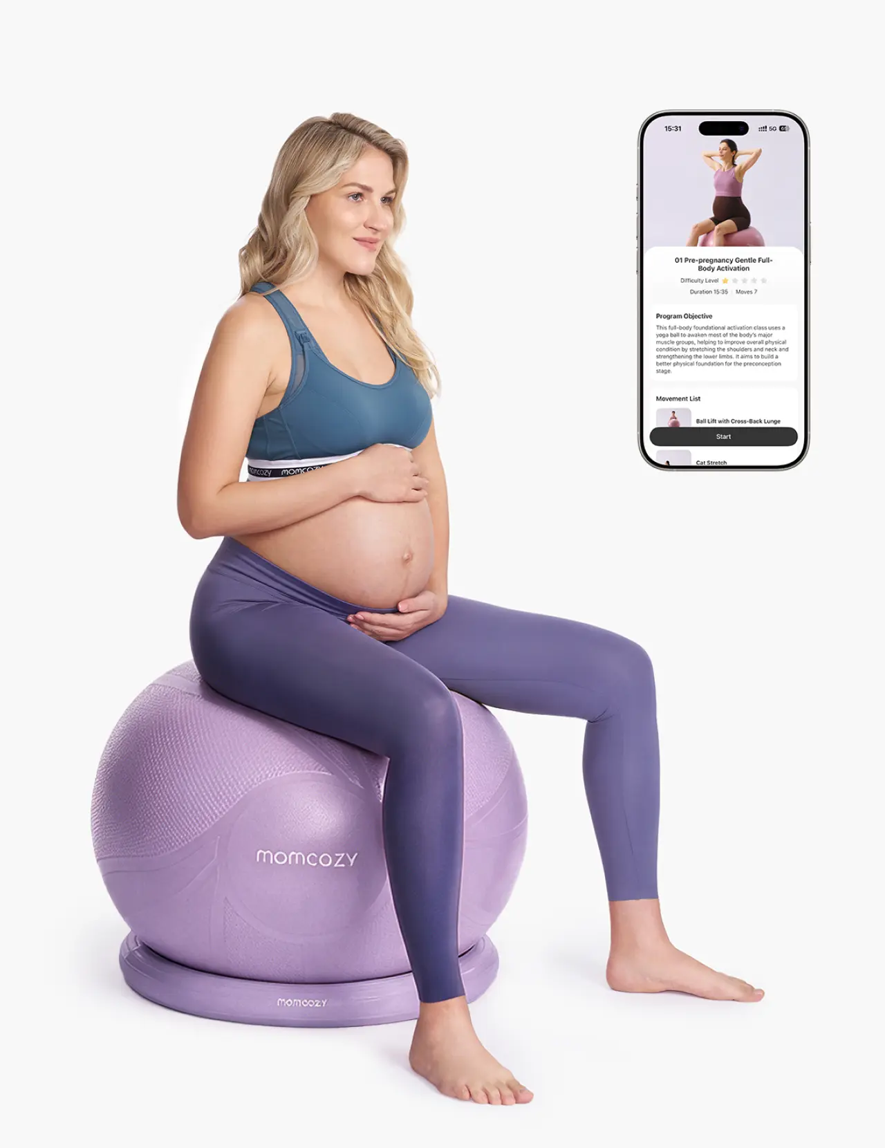 Momcozy Pregnancy yoga ball Maternity exercise ball BirthEase Maternity Ball Set – Support Through Pregnancy & Beyond. Designed specifically for the modern mom-to-be, the Set offers thoughtful support throughout pregnancy, labor .