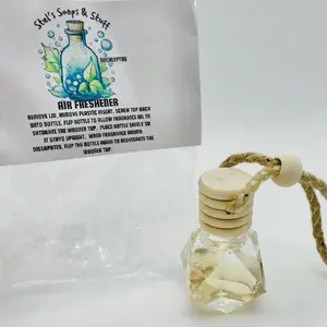 Hanging Car Diffuser Eucalyptus Essential Oil Air Freshener 8 ml - Essential Eucalyptus Oil Best for Car, Small Rooms or as Gift - Long Lasting Scent with Wooden Diffuser Cap