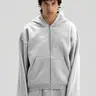600 GSM 'Heather Grey' Zip-Up Hoodie