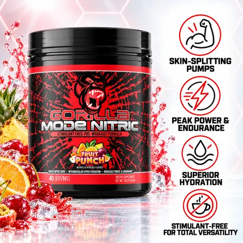 Gorilla Mind Gorilla Mode Nitric - Stimulant Free Pre-Workout (40 Servings)