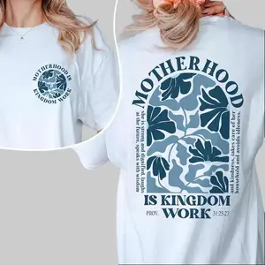 Comfort Colors Motherhood Is Kingdom Work shirt, Christian mom tee, religious mother shirt, meaningful Mother’s Day gift for faithful moms everywhere