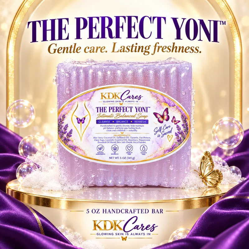 KDK Cares Lavender Rosemary Blend Yoni Intimate Soap Bar - Gentle External Daily Body Care Cleanser, Soothing, 5 oz