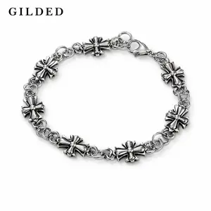 GILDED Gothic Cross Alloy High-Quality Bracelet Necklace Jewelry Dark Style Bold Edgy Design Unisex