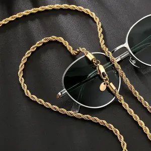 Elegant Gold Twisted Rope Necklace, Classic Minimalist Chain