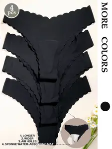 Cameltoe Proof Seamless Thongs Made With Sandwich Like Patented Insert 3-LAYER PROTECTION Women's Leopard Print Thong Panties, Breathable Low Waist Seamless Underwear, Fitted Casual Yoga Gym Wear, Basic