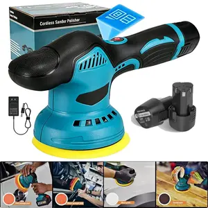 12V Cordless Car Buffer Polisher with 2 Batteries, 8 Speed Portable Wireless Polishing Machine for Car Detailing Scratch Repair Waxing