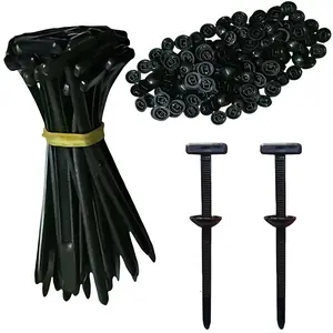 Nylon Universal Cable Tie Buckle - Heavy Duty Self-Locking Zip Ties with Pin & Button, UV-Resistant Multifunctional Fasteners for Auto Repair, Car Maintenance & Daily Fixing (100pcs)