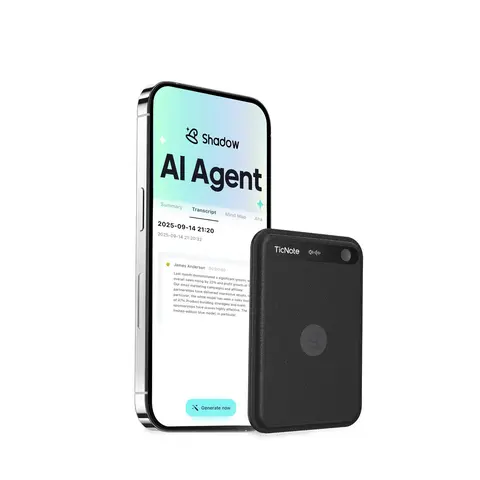 Mobvoi TicNote Lite AI Smart Voice Recorder - Digital Product, Audio Equipment with Instant Transcription, AI Summary, 120+ Languages Support, High-Quality Recording for Business, Immigrants