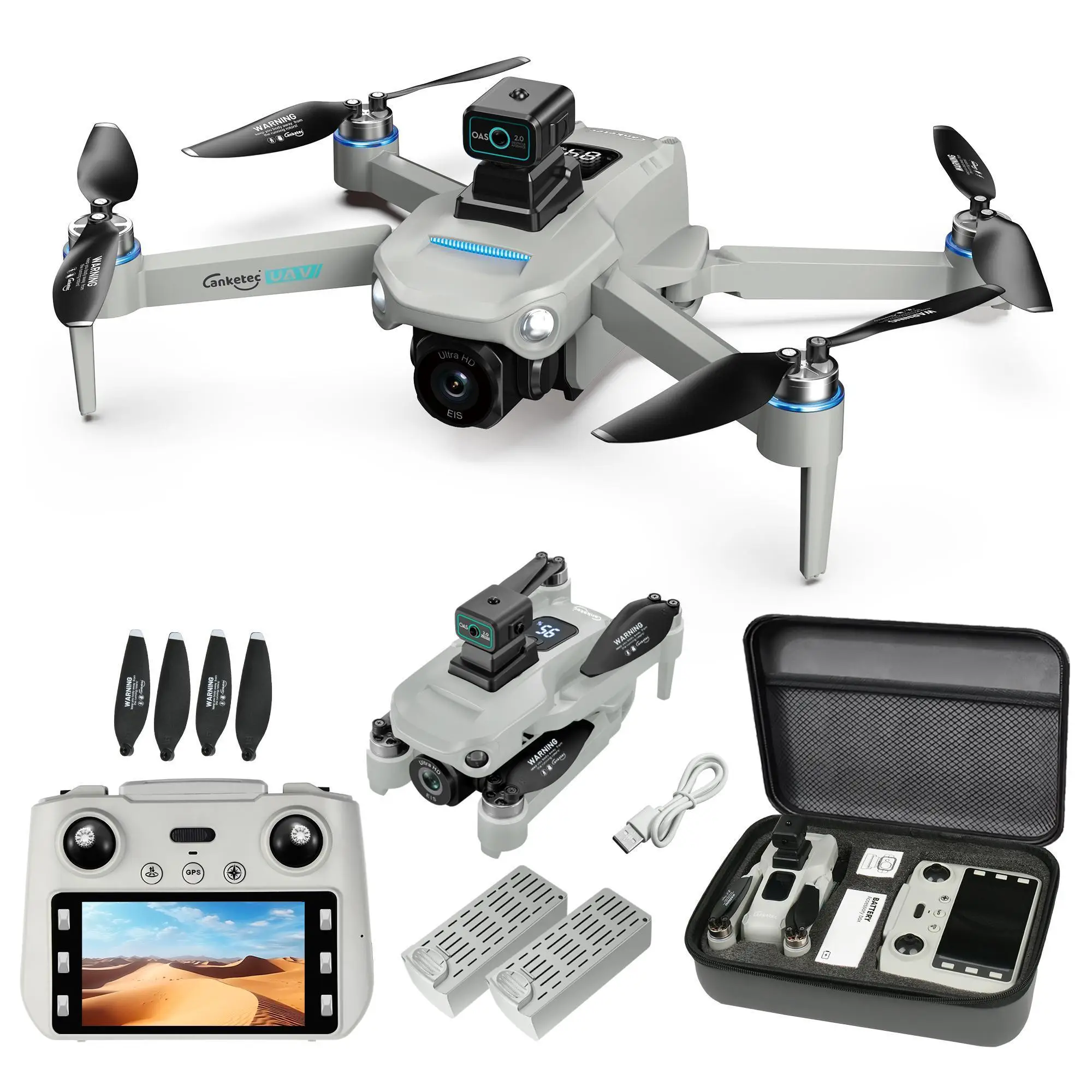 2025 BRAND NEW GPS Drone with 4K UHD EIS Camera, 5G WiFi FPV RC Quadcopter with Brushless Motors, Optical Flow Positioning, Obstacle Avoidance, Auto R