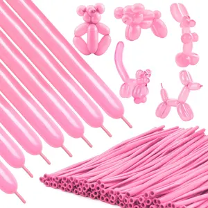 Pink 260 Balloons 100pcs Long For Tying Balloon Arch Modelling Twisting Animal Garland Wedding Birthday Party Valentines Decorations