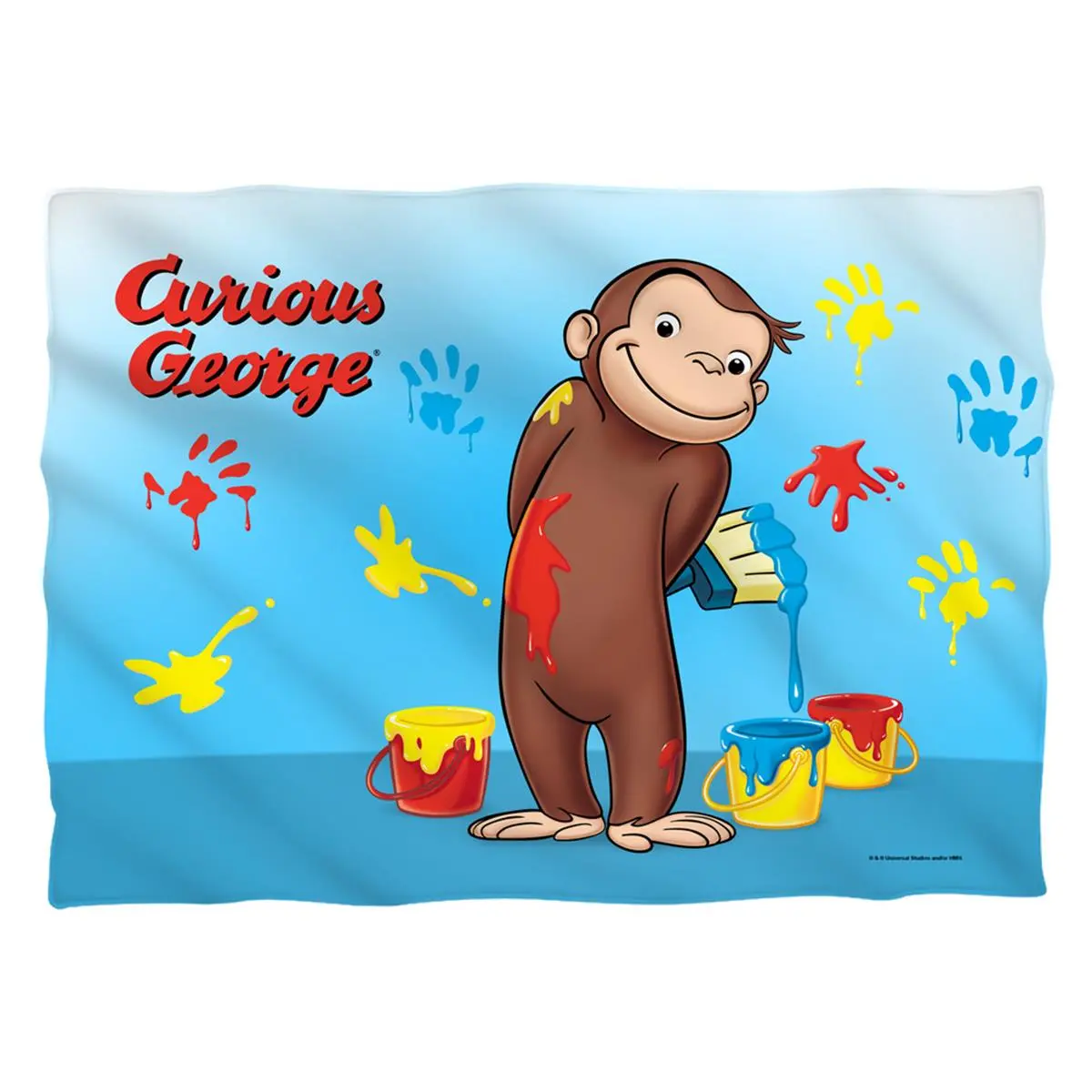 Trevco Sportswear UNI873-PLO1-0 Soft Lightweight Curious George Paint Pillow Case, White - 20 x 28 in.