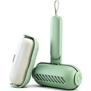 2-Pack Green Pocket-Sized Reusable Silicone Lint Roller, Washable Extra-Sticky Pet Hair Cleaner, Pocket-Sized Lint Removers