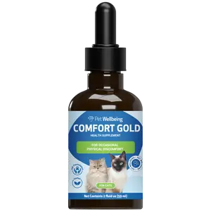 Pet Wellbeing Comfort Gold for Cats - Supports Feline Physical Comfort, Healthy Circulation, Corydalis, Turmeric - Veterinarian-Formulated Herbal Supplement 2 oz (59 ml)