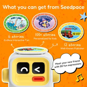 Seedpace Magnetic Card Storytelling Machine Interactive Toddler Toy with 100+ Educational Stories Light-Up Buttons Portable Fun Learning Companion for Kids Learning Flashcards Homeschool Classroom Music Baby Preschool Boy Multifunctional