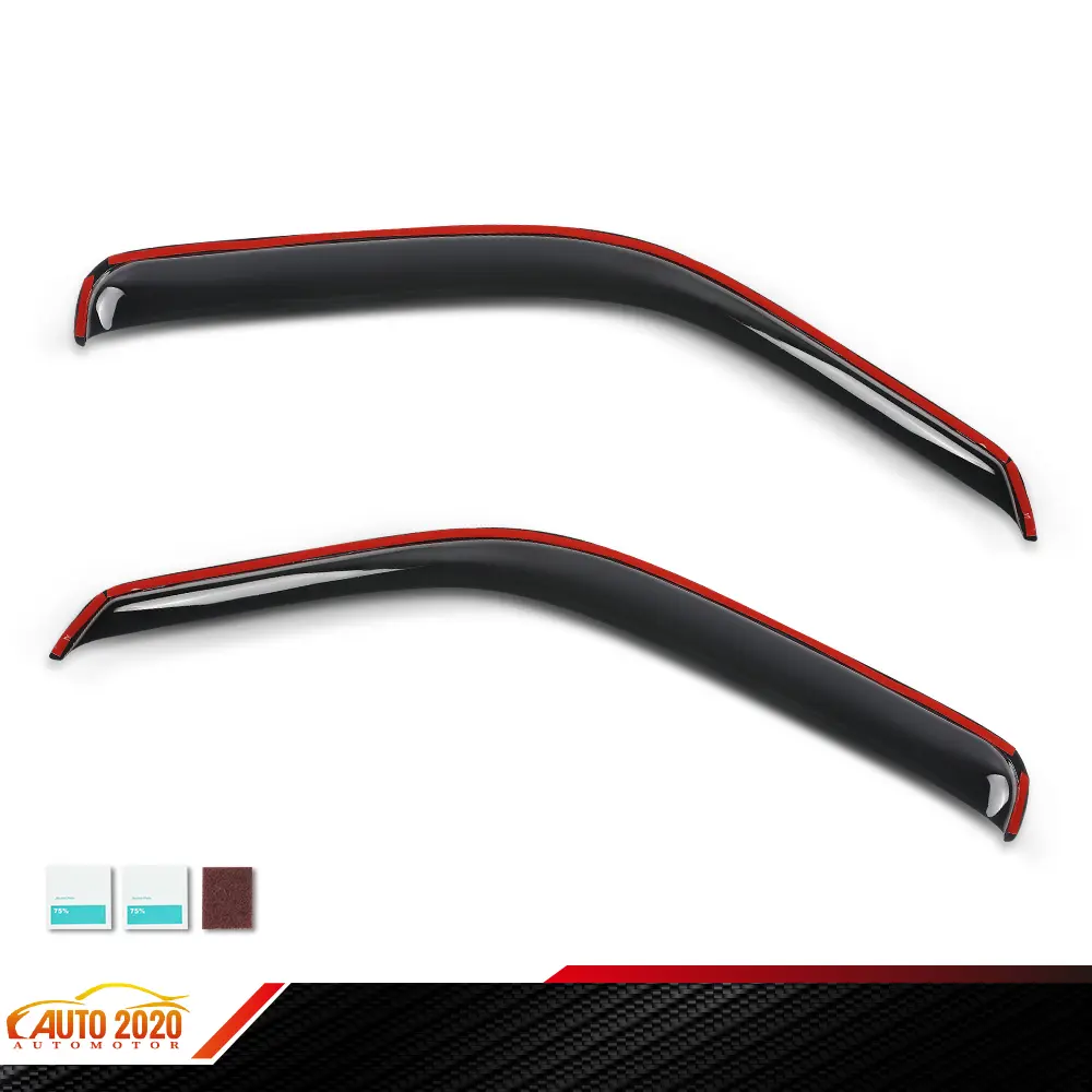 Automotive In-Channel Window Visors, PC Plastic Set Pair with Water Deflection, Fits 1996-2024 Chevy Express/GMC Savana, Anti Glare Visor, Uv Rays Visor