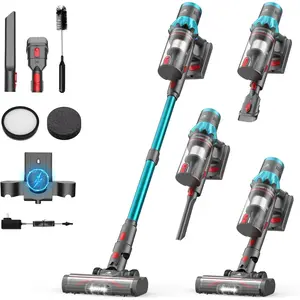 Cordless Vacuum Cleaner, 55Kpa 70Mins Stick Vacuum for  with LED Display and Self-Standing, Vacuum with Anti- Brush&Wall Mount , Vacuum Cleaners for /Carpets/Floors