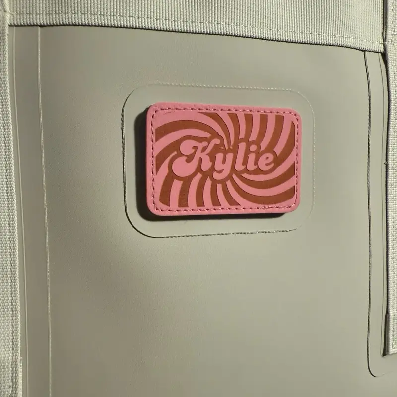 Pink Retro Print Velcro Name Patch - personalized name 3x2 inch patch