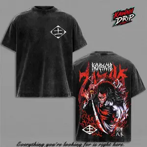 Bleach Kenpachi Zaraki T-Shirt, Soul Reaper Captain Graphic Tee, Zaraki Kenpachi Anime Shirt, Gotei 13 Manga Back Print, Vintage Washed Streetwear T Shirt, 90s Vintage Anime Merch, Soft Cotton Unisex Fan Gift T-Shirt