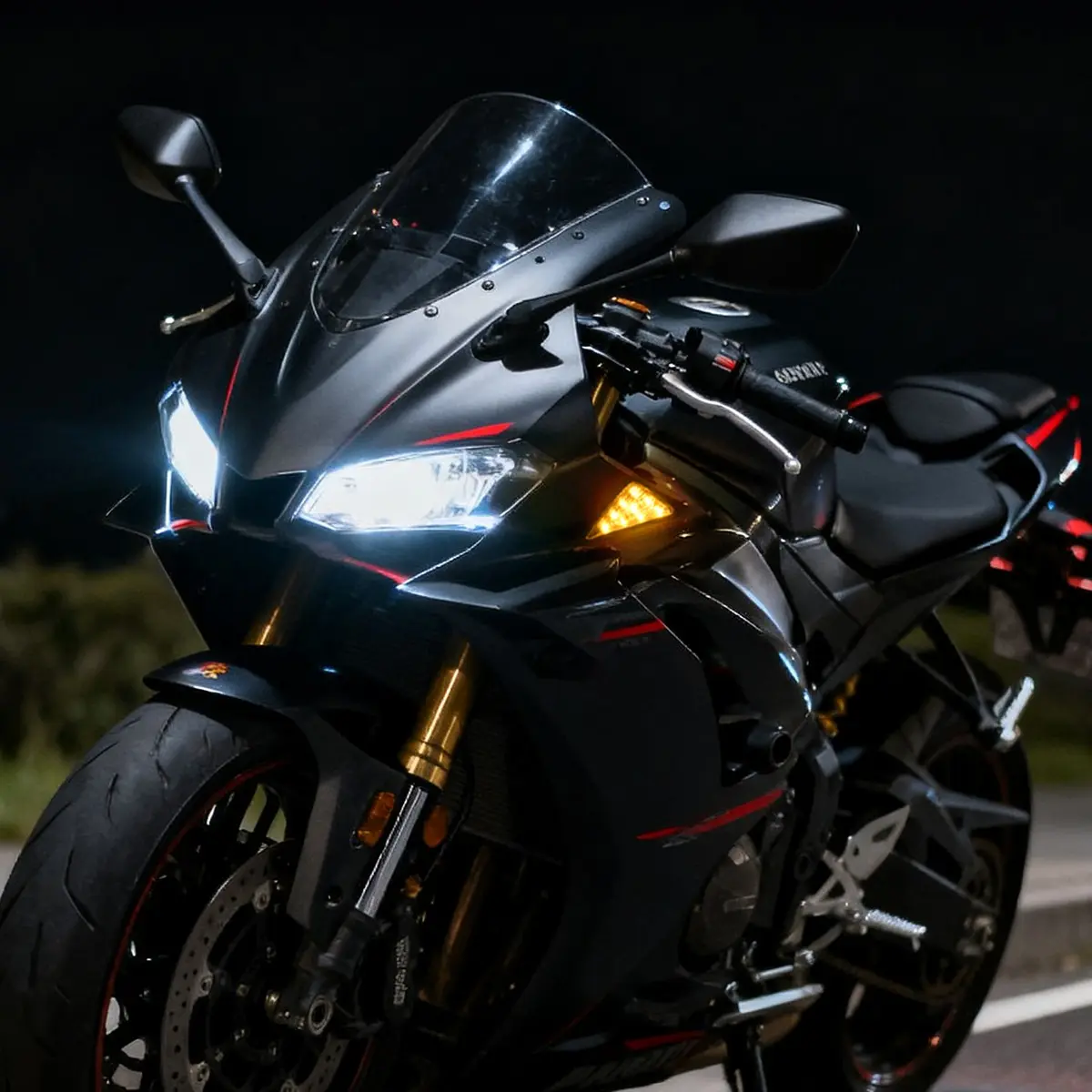 2PCS Triangle Embedded Motorcycle LED Turn Signal Lights, 12V Universal Flush Mount Amber Blinkers Indicators, Smoked/Clear Lens Daytime Running Lights for Sport Bikes Scooters ATV