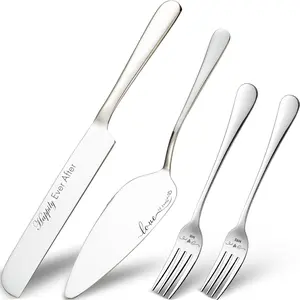 Cake Cutting Set for Wedding, Wedding Cake Knife and Server set Silver Cake Cutter Set and Pie Server Spatula for Anniversary Birthday Christmas Gifts