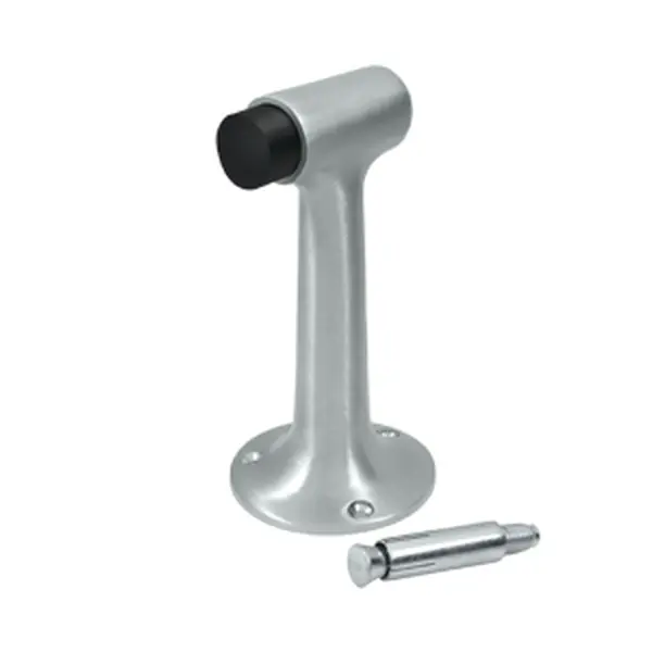 212 MAIN Deltana DSF600U26D 6 in. Heavy Duty Floor Mount Door Stop Bumper - Satin Chrome, Solid Brass, Weatherproof, Long Lasting, with Bolts, Door Stops for Home Improvement Building Supplies