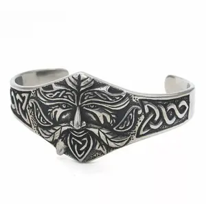 7 Inch Mens Stainless Steel Ancient Norse Viking Cuff Bracelet Bangle Men 316L High-Quality Rust-Resistant Jewelry for All Occasions