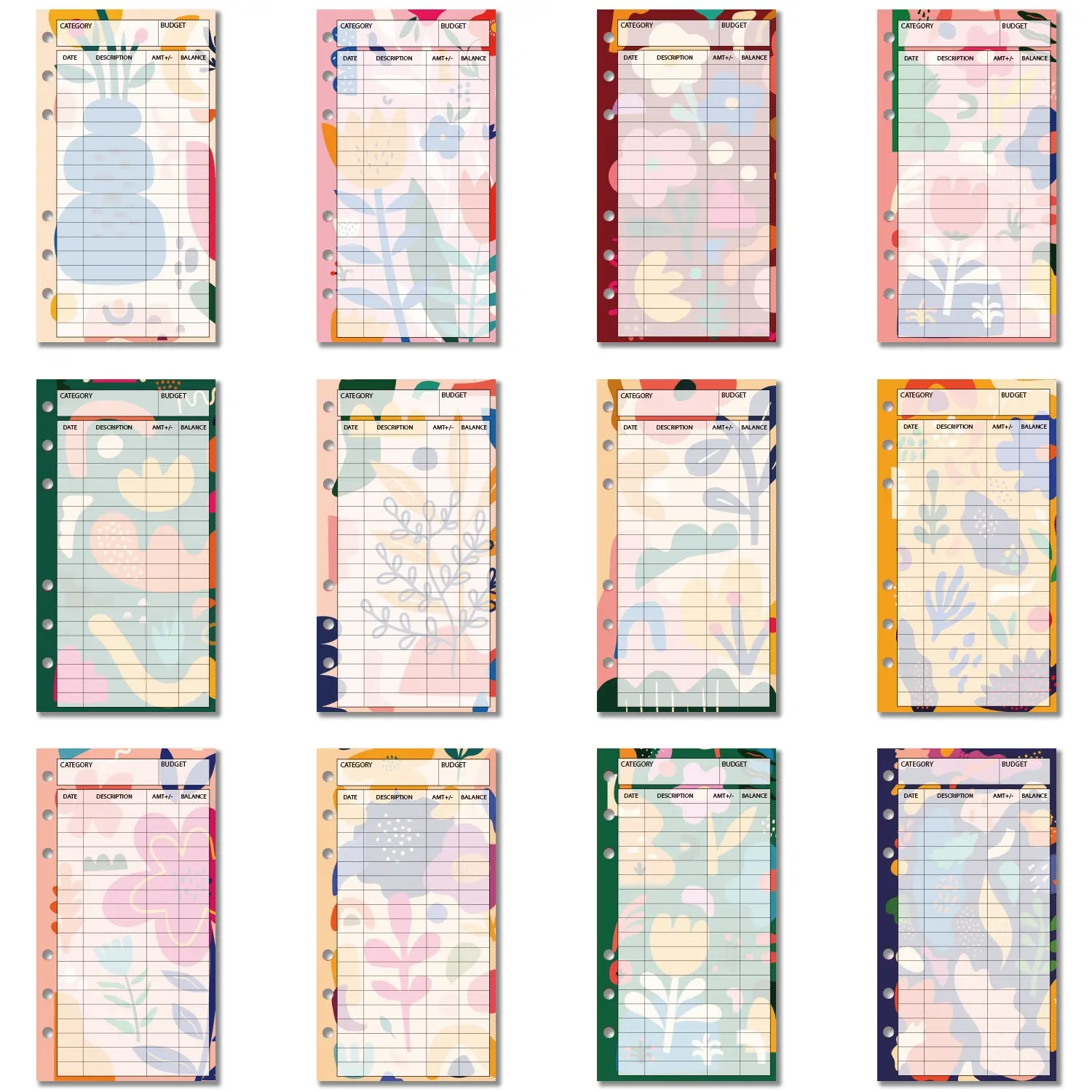 Colorful Cash Envelope Budget Set 12PCS, Money Envelopes for Budgeting, Cash Envelope System Wallet, Monthly Bill Organizer, Expense Tracker, Savings Challenge, Debt Payoff Planner, Household Finance Gift