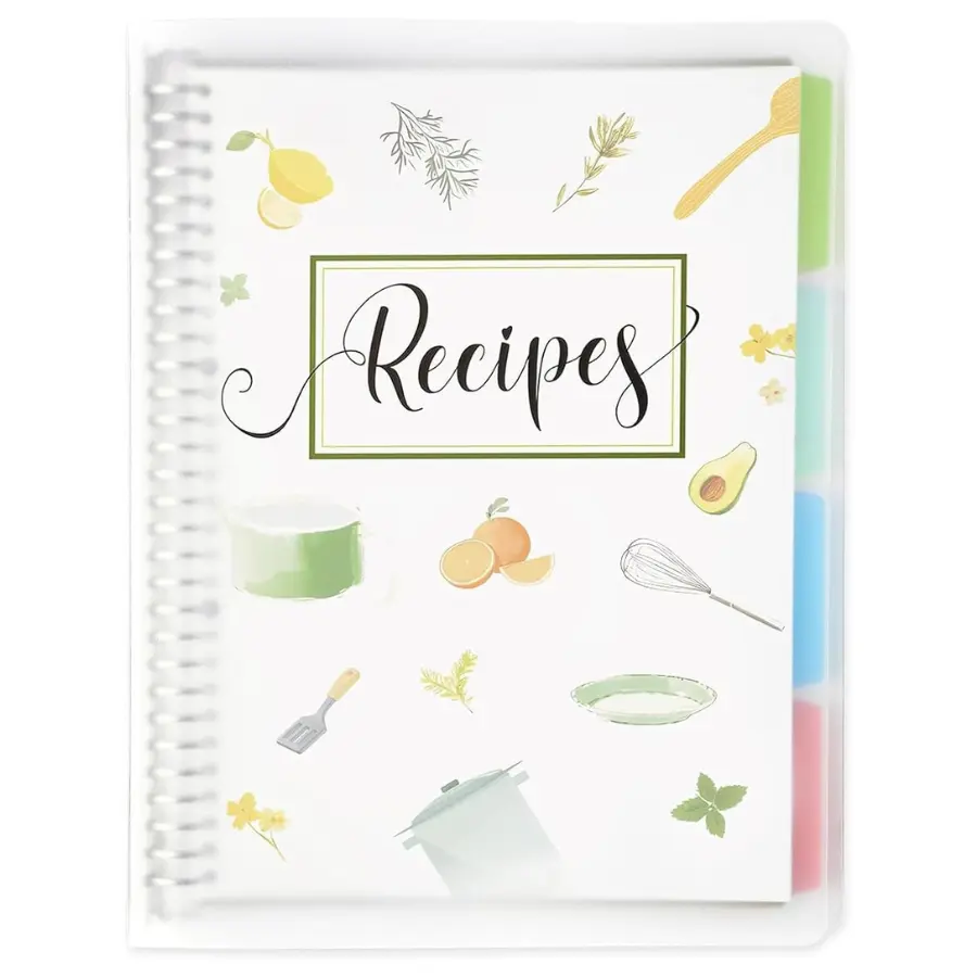 8.5 x 11 Blank Recipe Book Binder with Dividers & Tabs Holds Up to 240 Recipes