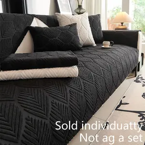 Solid Color Sofa Cushion Cover, 1 Count Non-slip Sofa Seat Cover, Quilted Sofa Cover, Reusable Soft Sofa Protector for Home Living Room, Durable Sofa Protector, Couch Slipcover