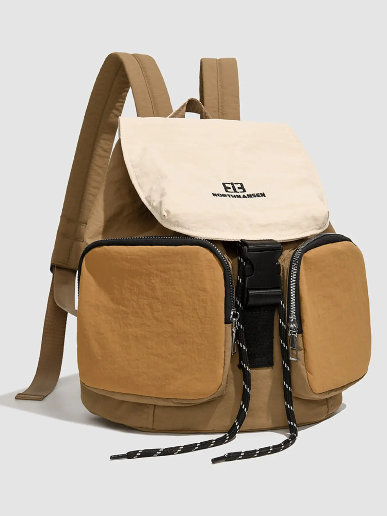 Women's Colorblock Bucket Backpack, Large Capacity Casual Travel Shoulder Bag, Lightweight Outdoor Hiking Bookbag, Daily Wear Sporty Commuter Bag