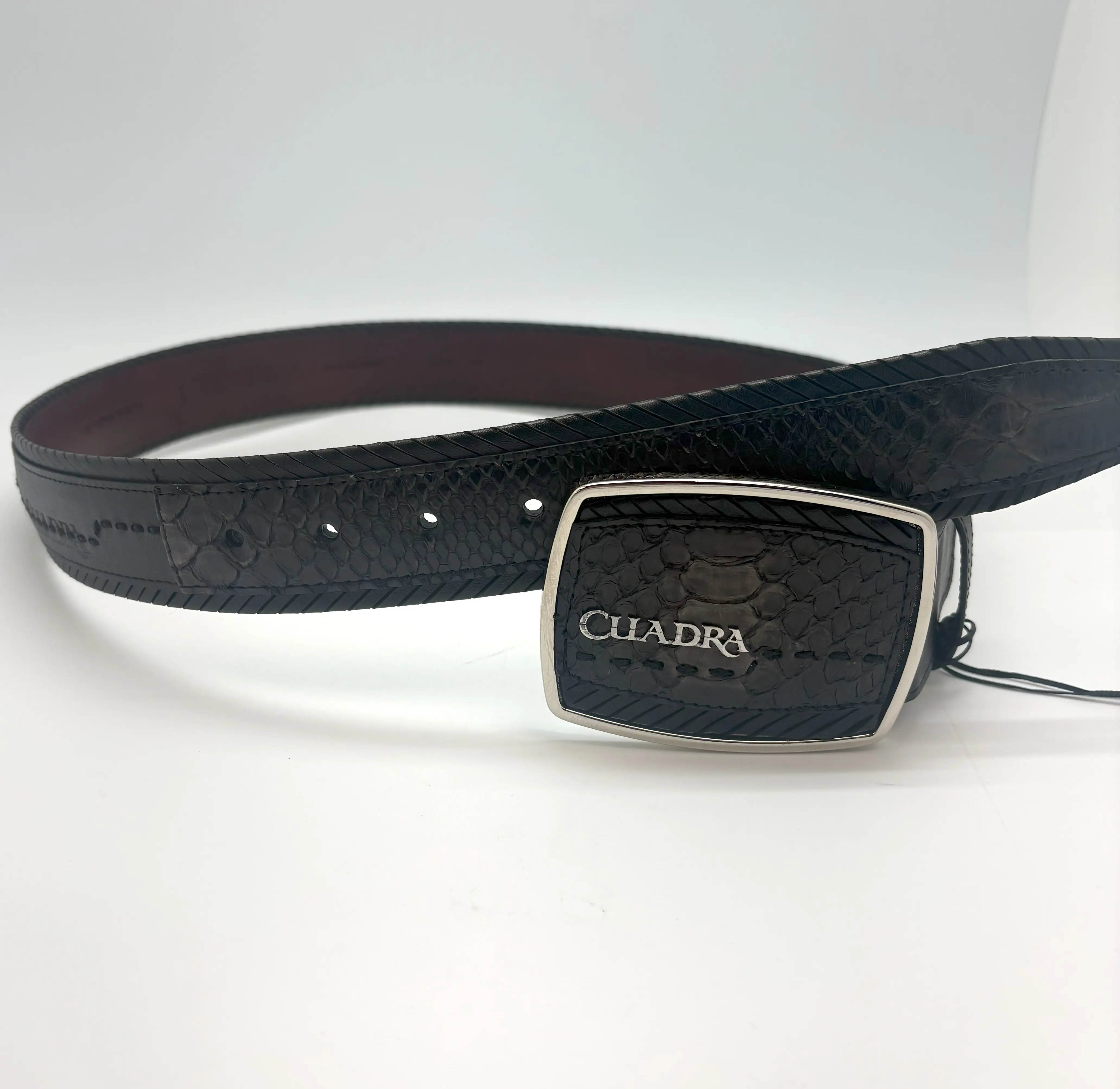 Cuadra Belt-MN Chocolate Python Laser Belt Trendy Versatile Buckle