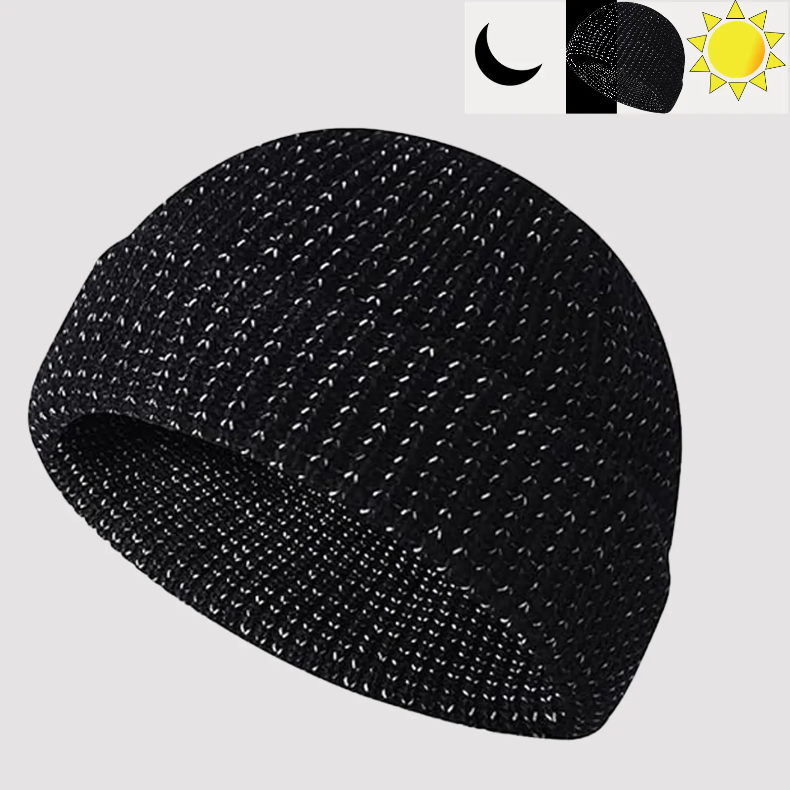 Reflective Beanie Hat - Stretchy, Winter Flex Beanie Reflective Warm Knitted Hat, Warm Knit Skull Cap for Men & Women, Breathable & Elastic, Perfect for Night Walks
