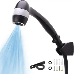 High  RV Shower  with Hose and On Off , 3 Flow Rate for Saving Water, Matte Black