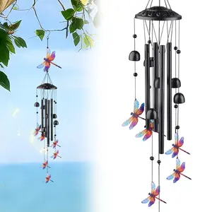 Dragonfly Wind Chimes for Outside, Garden Decor with Calming Melodic Tones for Relaxation, Beautiful Garden Gift for Women and Plant Lovers